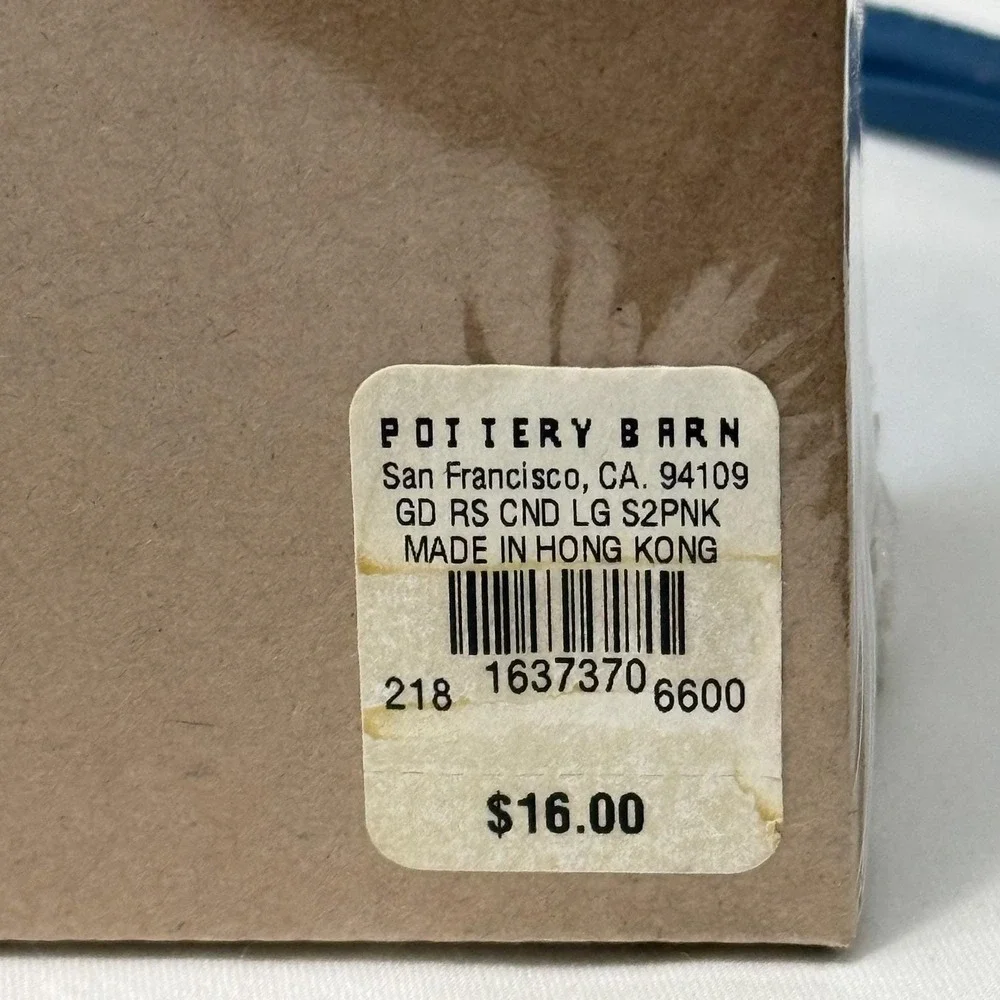 Vintage Pottery Barn Pink Rose Floating Candles Set 2 Large Y2K New in Box